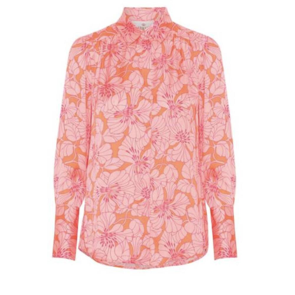 NEW KARMAMIA women's josephine shirt in gardenia tangerine